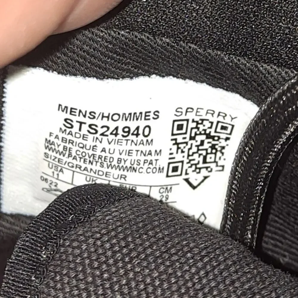 Sperry Men's Black Halyard Storm‎ Memory Foam Sneaker Size 11